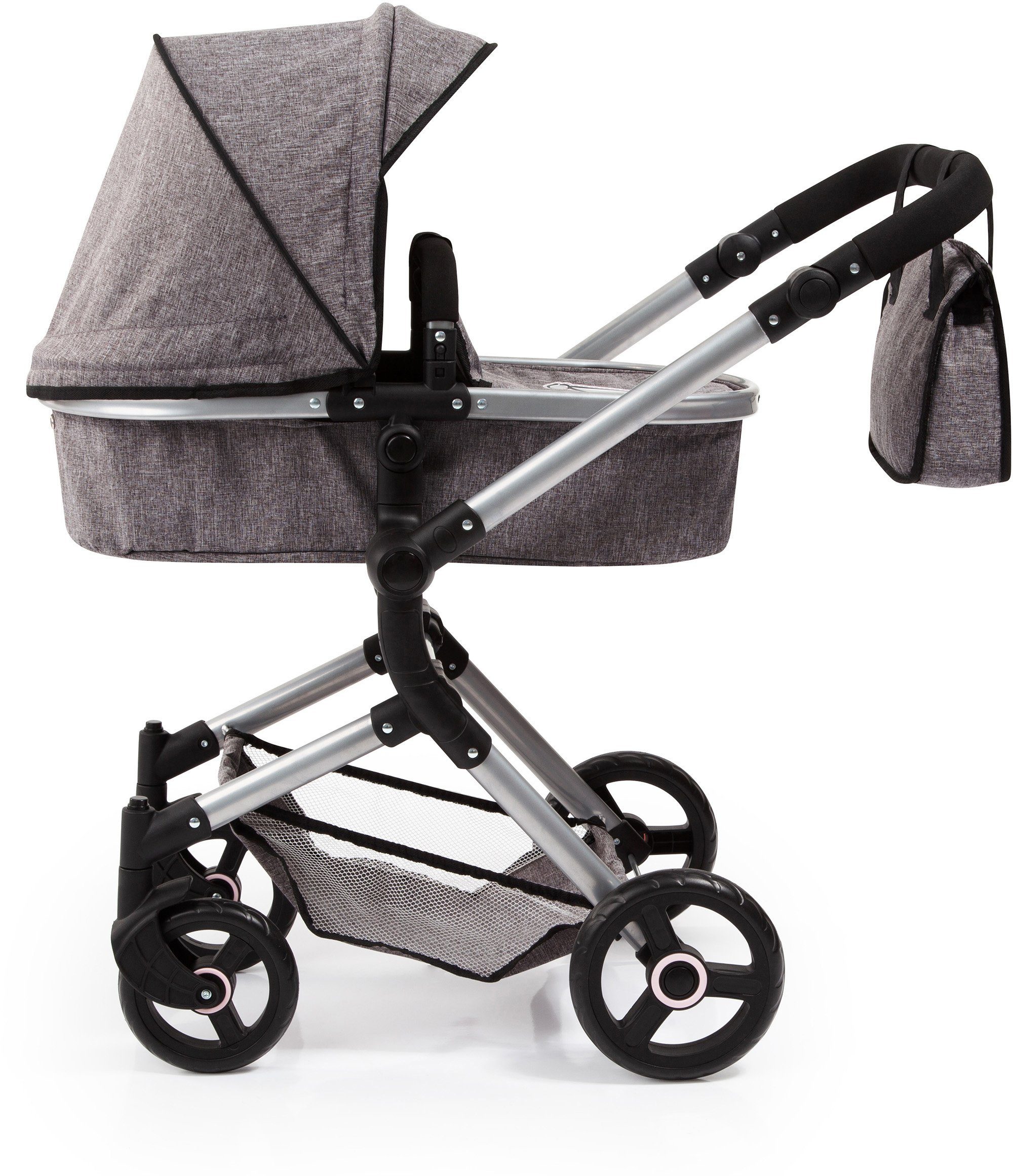 Bayer Kombi-Puppenwagen Vario, Grau, inkl. Wickeltasche günstig online kaufen
