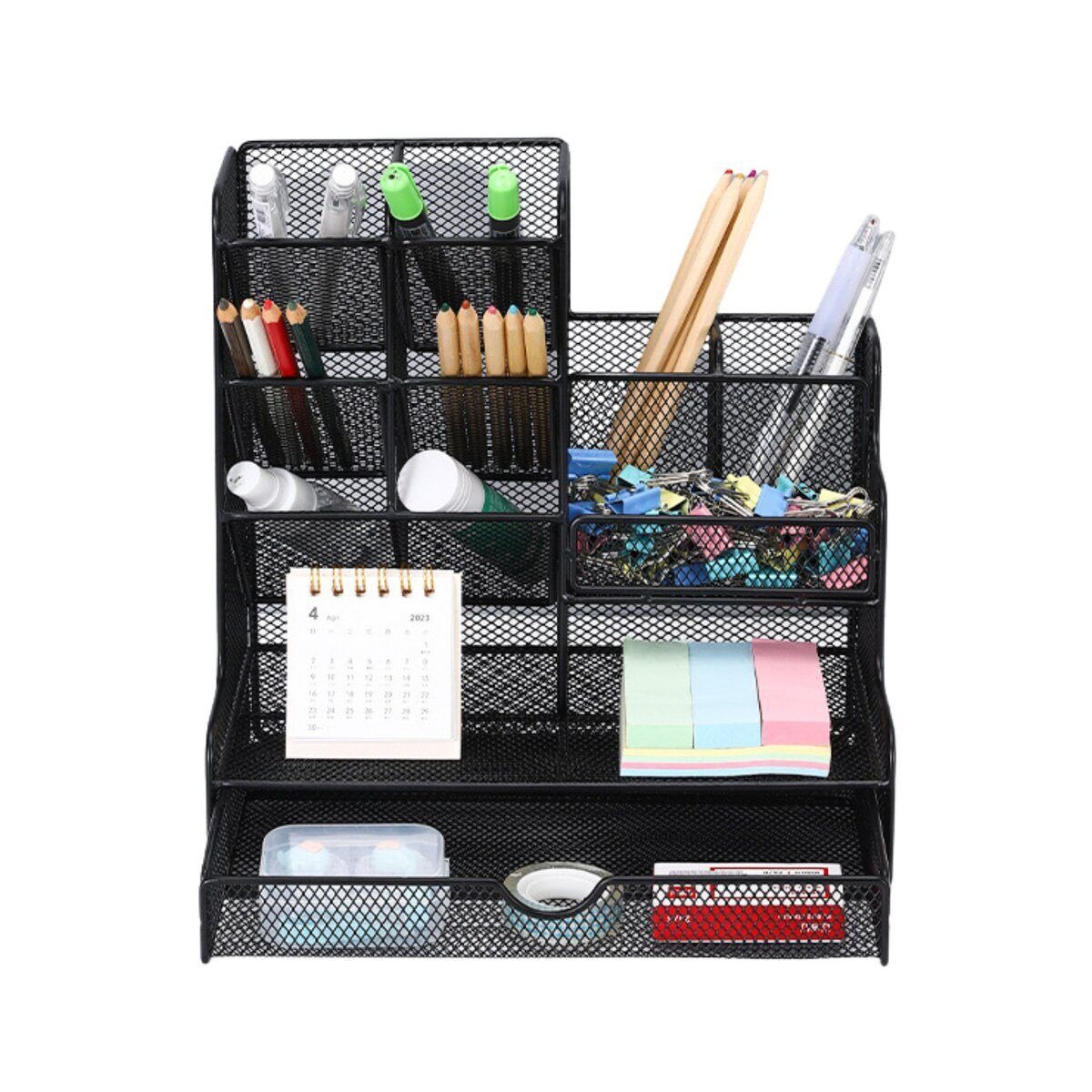 Wisam Büro-Set Büro Organizer Metall Schwarz Schreibtisch Ordnung