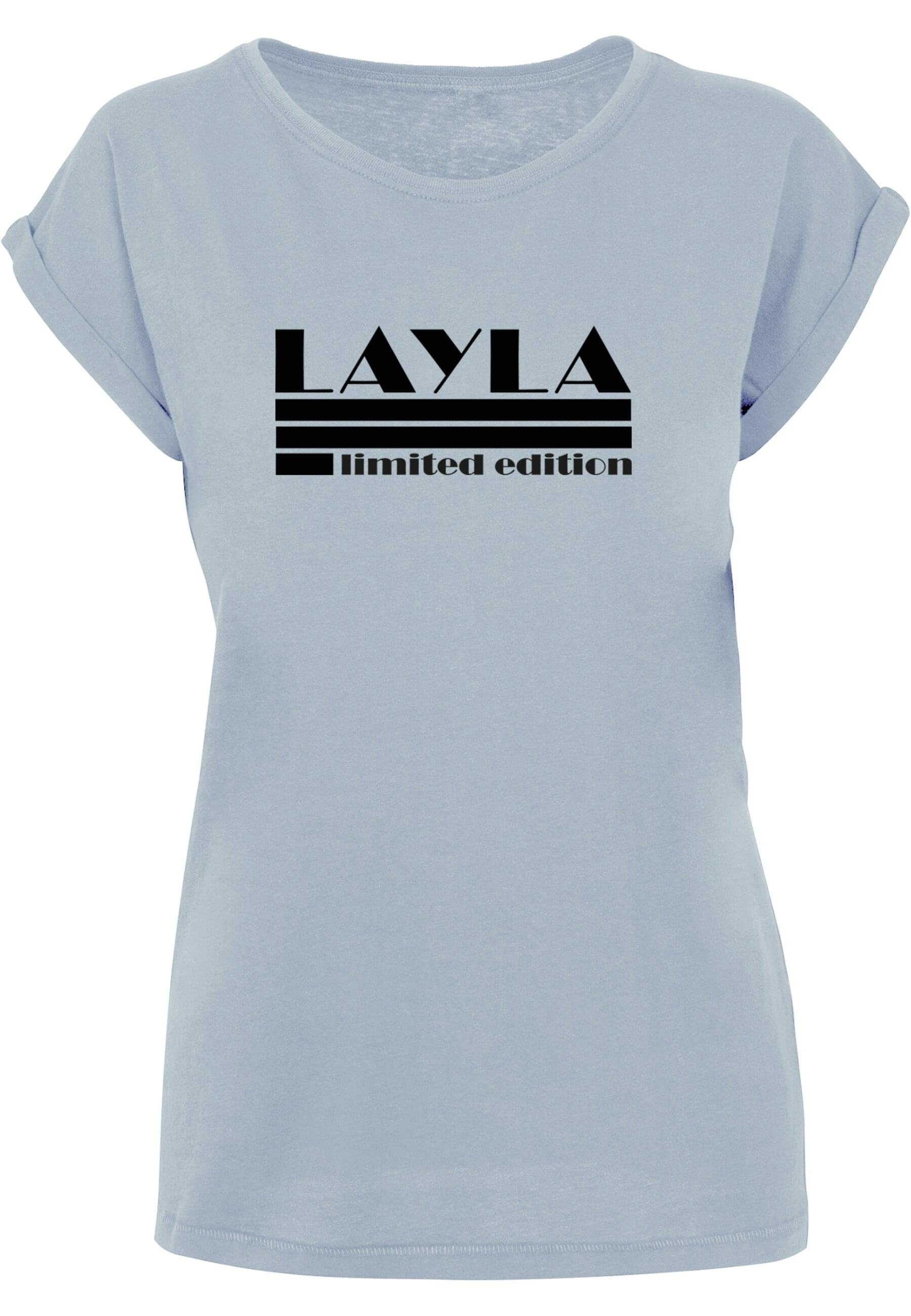 Merchcode T-Shirt Damen Ladies Layla - (1-tlg) T-Shirt Limited Edition oceanblue