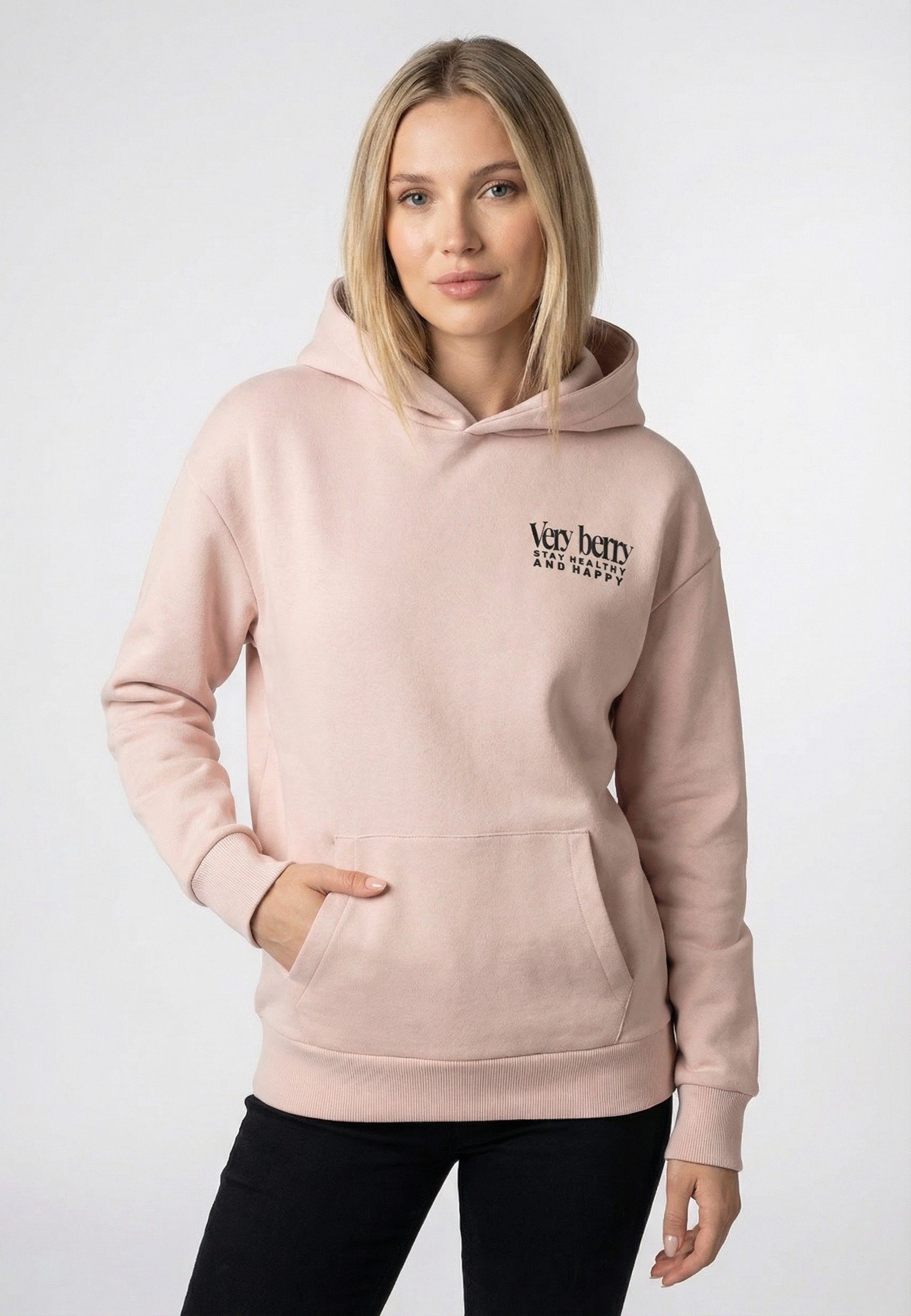 SUBLEVEL Kapuzenpullover Damen Hoodie mit Healthyprints Sweater, Kapuzensweatshirt mit Kängurutasche, mit Kapuze
