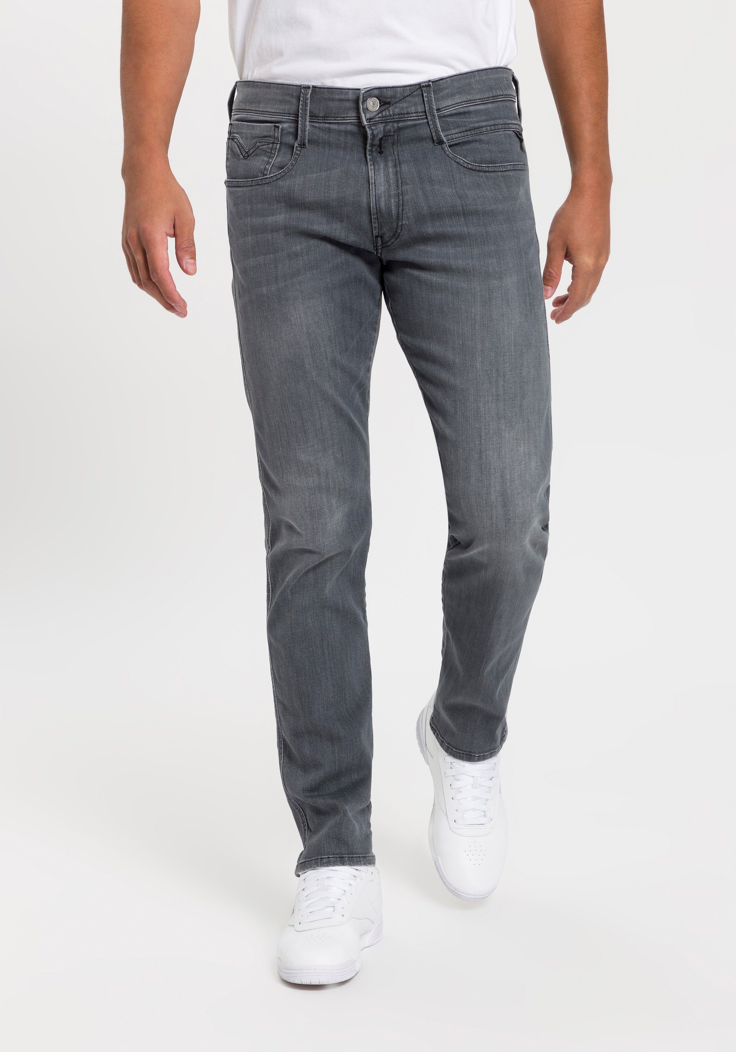 Replay Slim-fit-Jeans ANBASS medium-grey