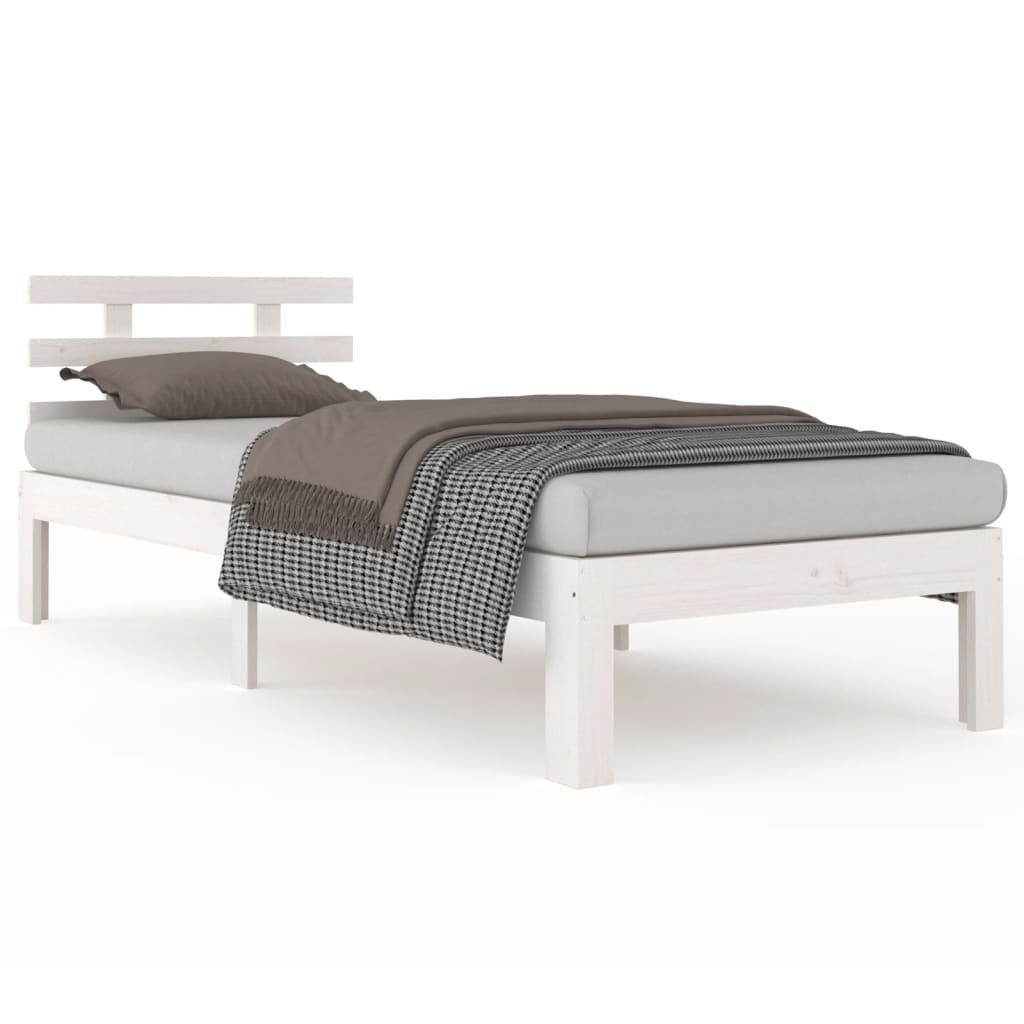 furnicato Bettgestell Einzelbett aus massivem Kiefernholz 100 x 200 cm in Weiß (1-tlg)