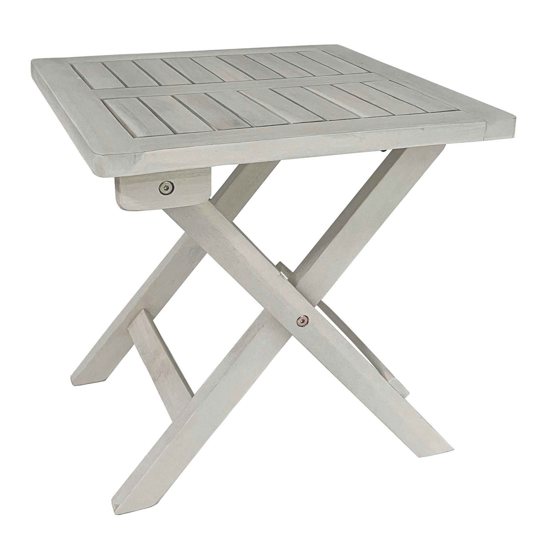 ESTEXO Gartentisch Beistelltisch Holztisch Tisch 40x40 cm Klapptisch Weiß lasiert Holz