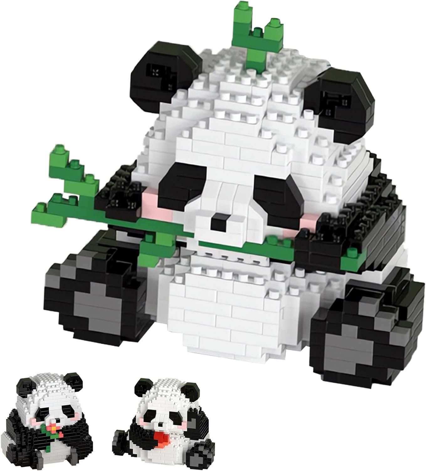 XDeer 3 in1 Panda Mini Bausteine,Panda Klemmbausteine Sets Spielbausteine, (686 St), Panda Bausteine,Kreativ-Bausteine,Konstruktionsspielzeug