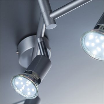 B.K.Licht LED Deckenspots, Leuchtmittel wechselbar, Warmweiß, LED Deckenleuchte, schwenkbar, Spots, inkl. 6x GU10 Leuchtmittel