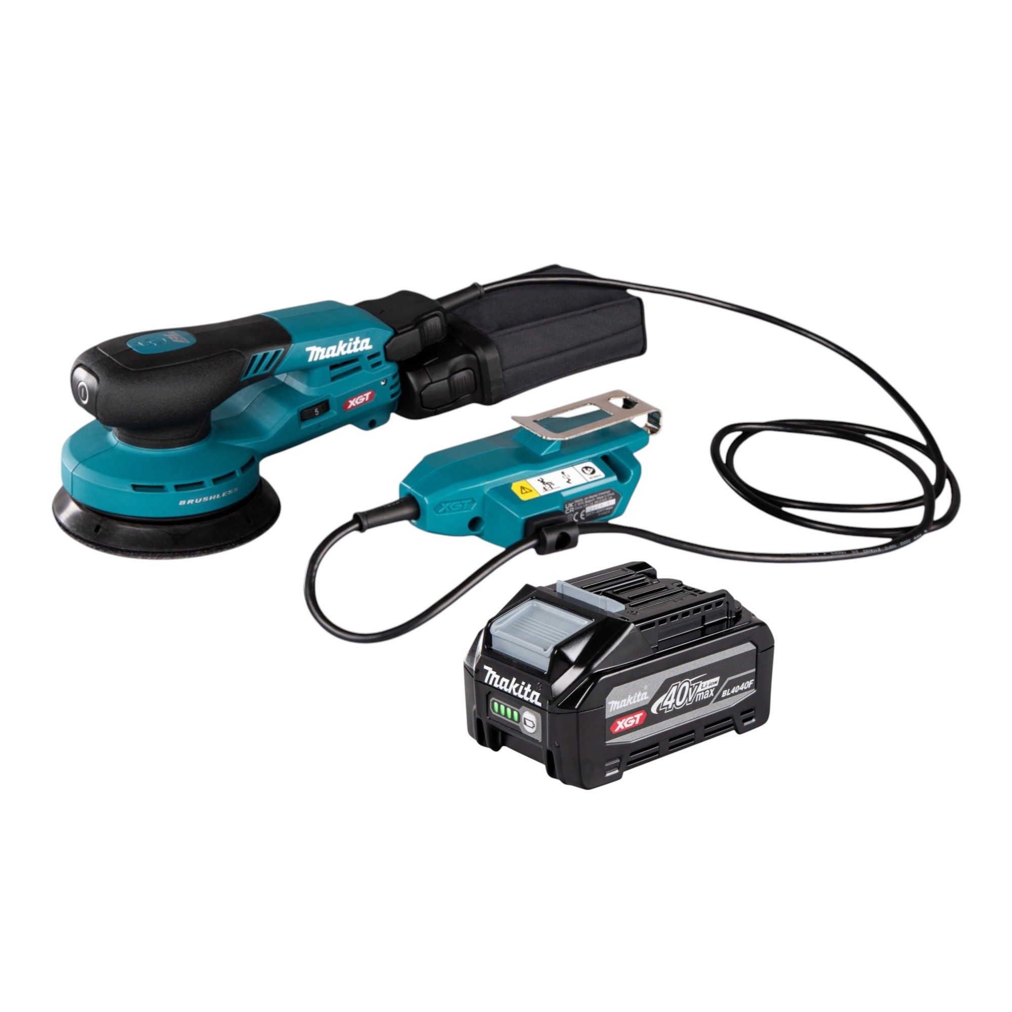 Makita Akku-Exzenterschleifer BO 001 CGU1 40 V max. 125 mm 5,0 mm Hub Brushless + 1x Akku 4,0 Ah