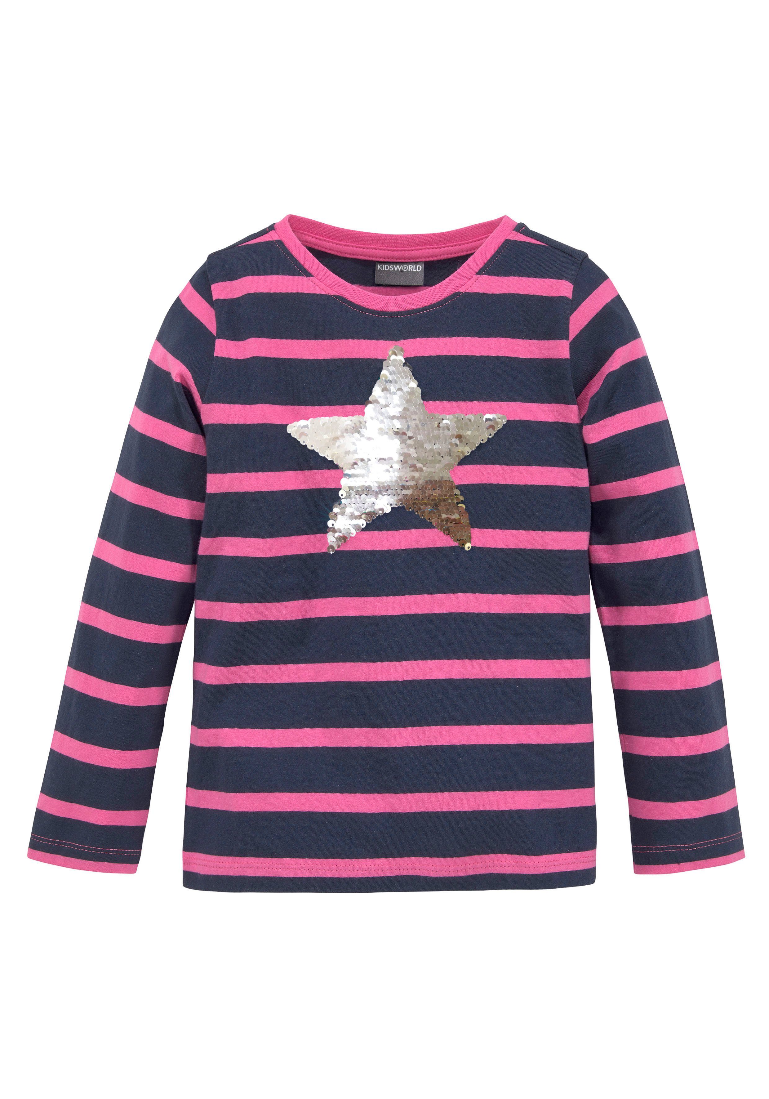 Stern appliziertem KIDSWORLD Wendepailletten aus mit Stern Paillettenshirt