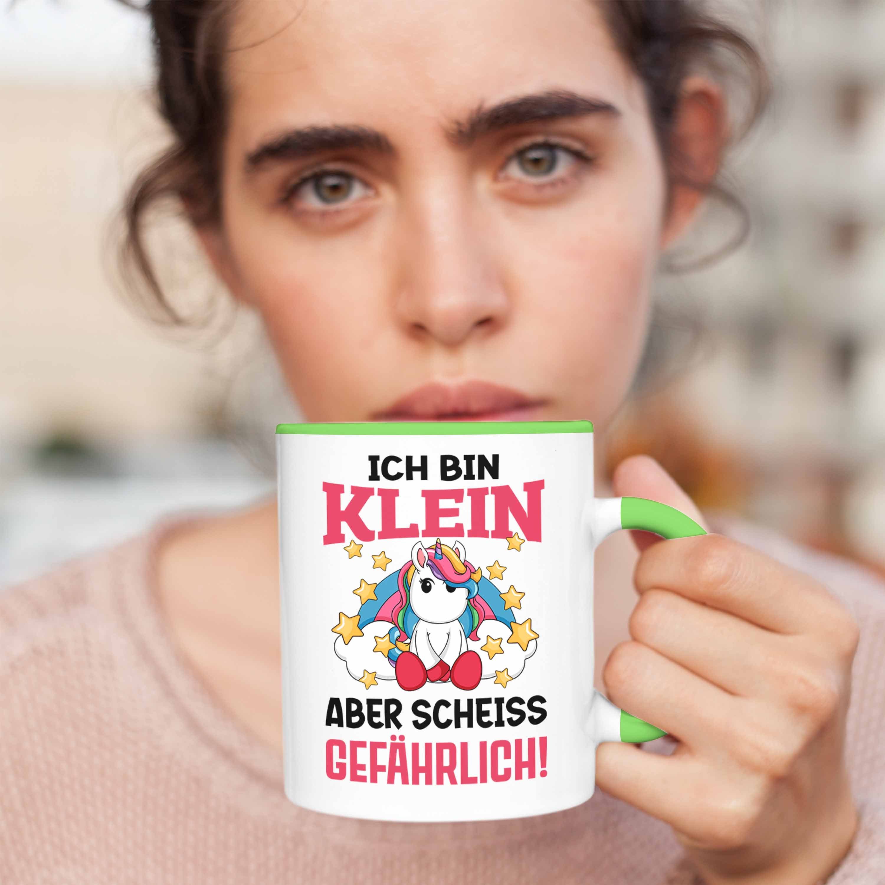 Tasse Einhornfans Trendation Klein - Aber Sch Einhorn Gefährlich mit Grün Lustige Trendation Geschenkidee Spruch Tasse