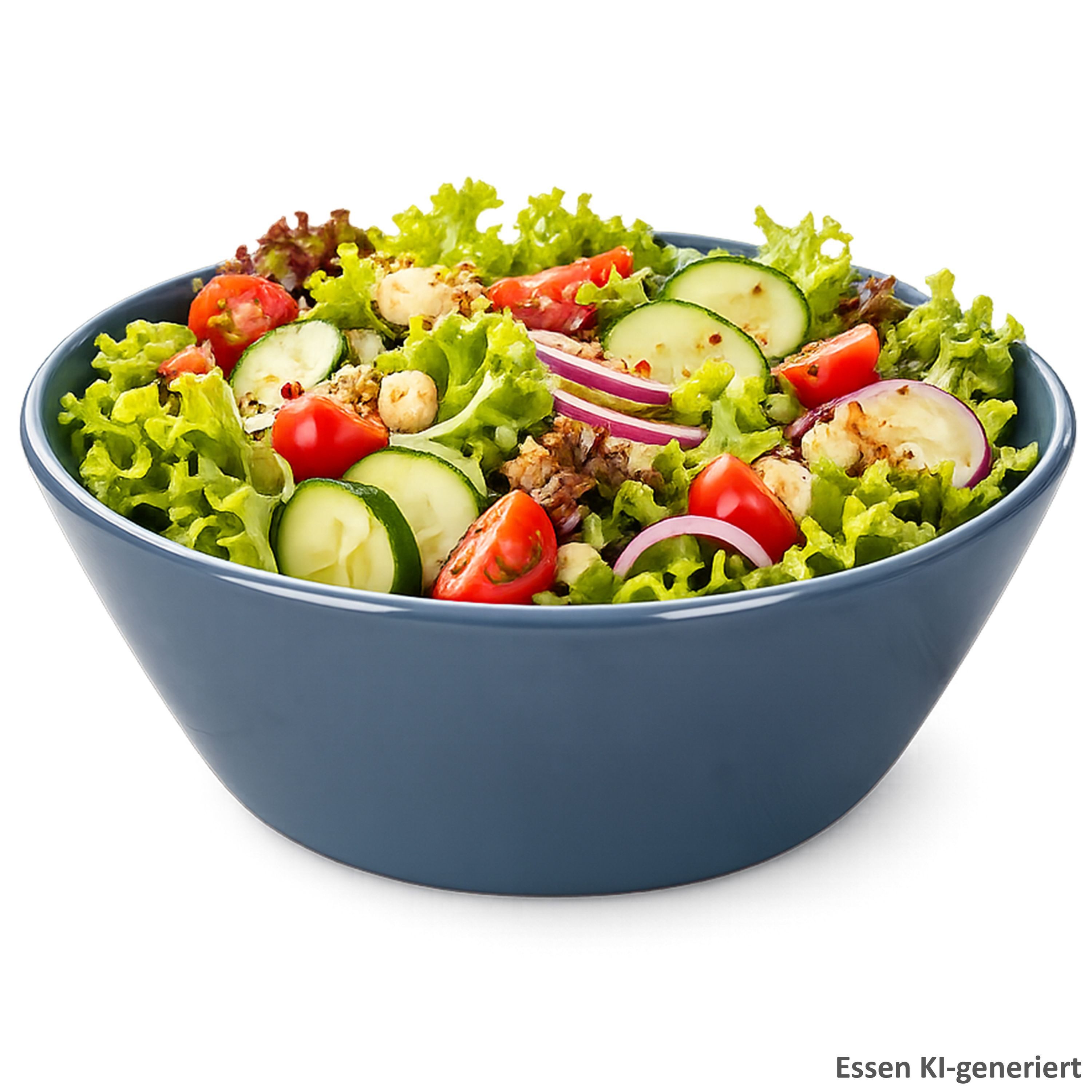 MamboCat Müslischale MamboCat Servierschüssel blau 2L Porzellan Salatschale Obstschüssel, Porzellan