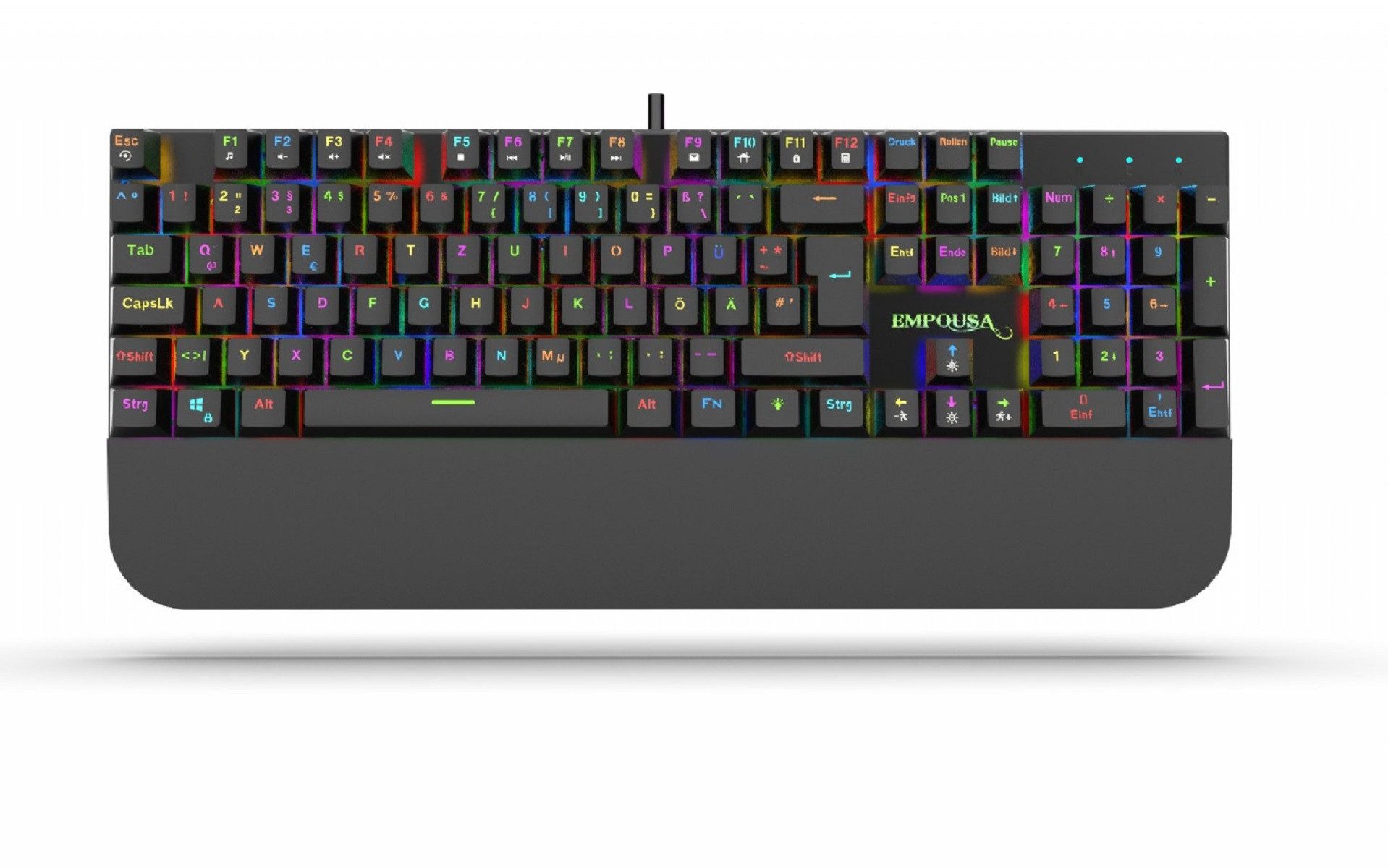 INCA mechanische Metalltastatur 18 LED Modus RGB Beleuchtung Schwarz Gaming-Tastatur