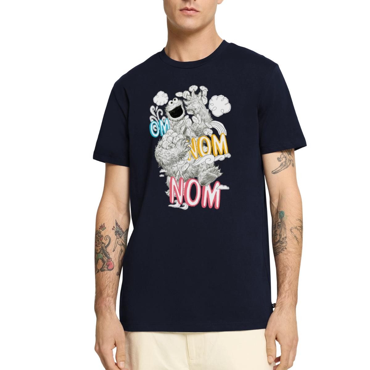 T-Shirt Sesamstraße Krümelmonster Om Nom Kekse Männer Premium T-Shirt
