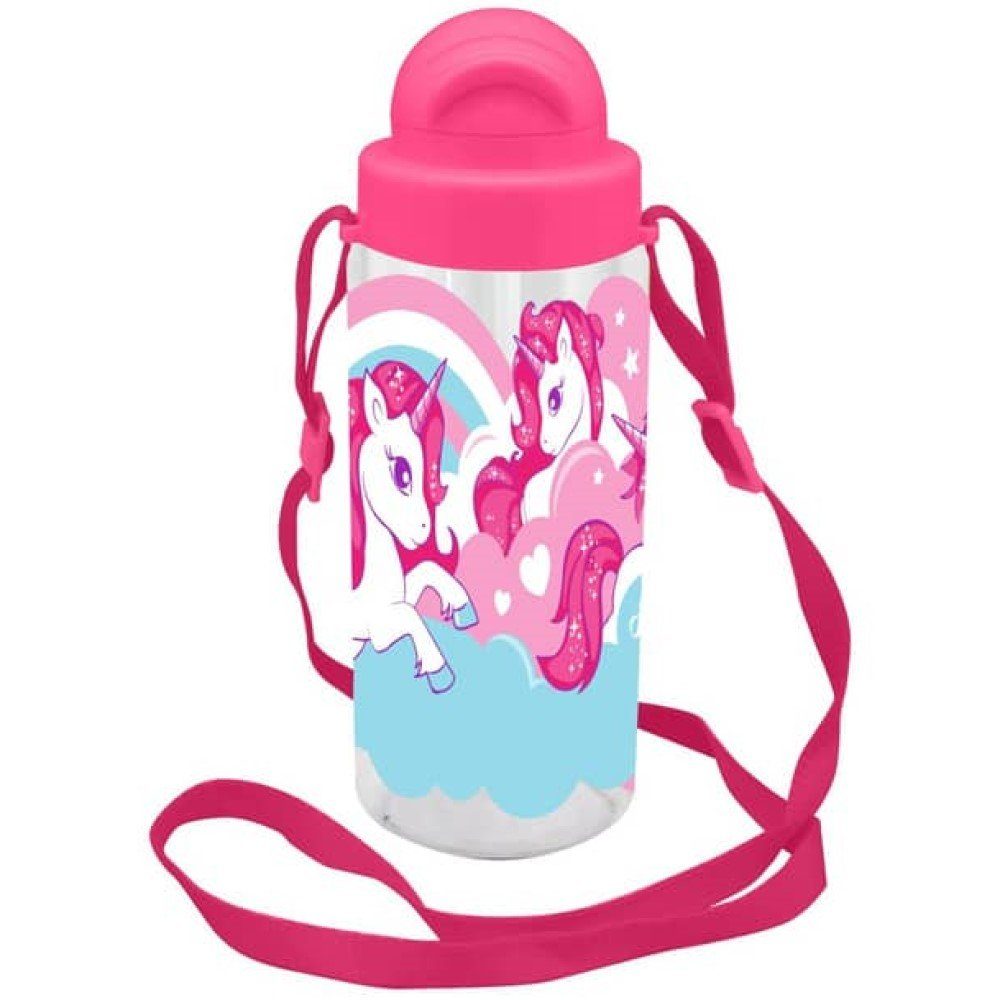 Trinkflasche Tragegurt mit Euroswan Einhorn Wolken einem Regenbogen Kids Trinkflasche