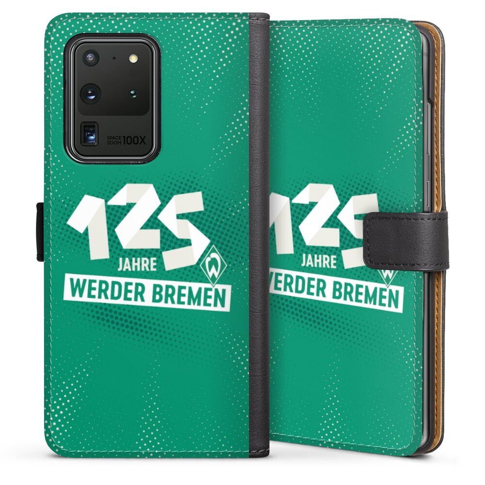 DeinDesign Handyhülle 125 Jahre Werder Bremen Offizielles Lizenzprodukt, Samsung Galaxy S20 Ultra 5G Hülle Handy Flip Case Wallet Cover