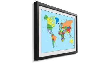WandbilderXXL Kunstdruck Worldmap Clean, Weltkarte, Wandbild, in 4 Größen erhältlich