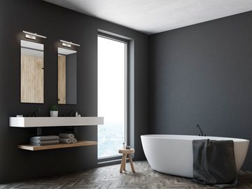 FISCHER & HONSEL Spiegelleuchte, IP44, schwenkbar, LED fest integriert, Warmweiß, 2er SET Wand Bad-Lampen 60cm, Badezimmerlampen für Badezimmer-Spiegel