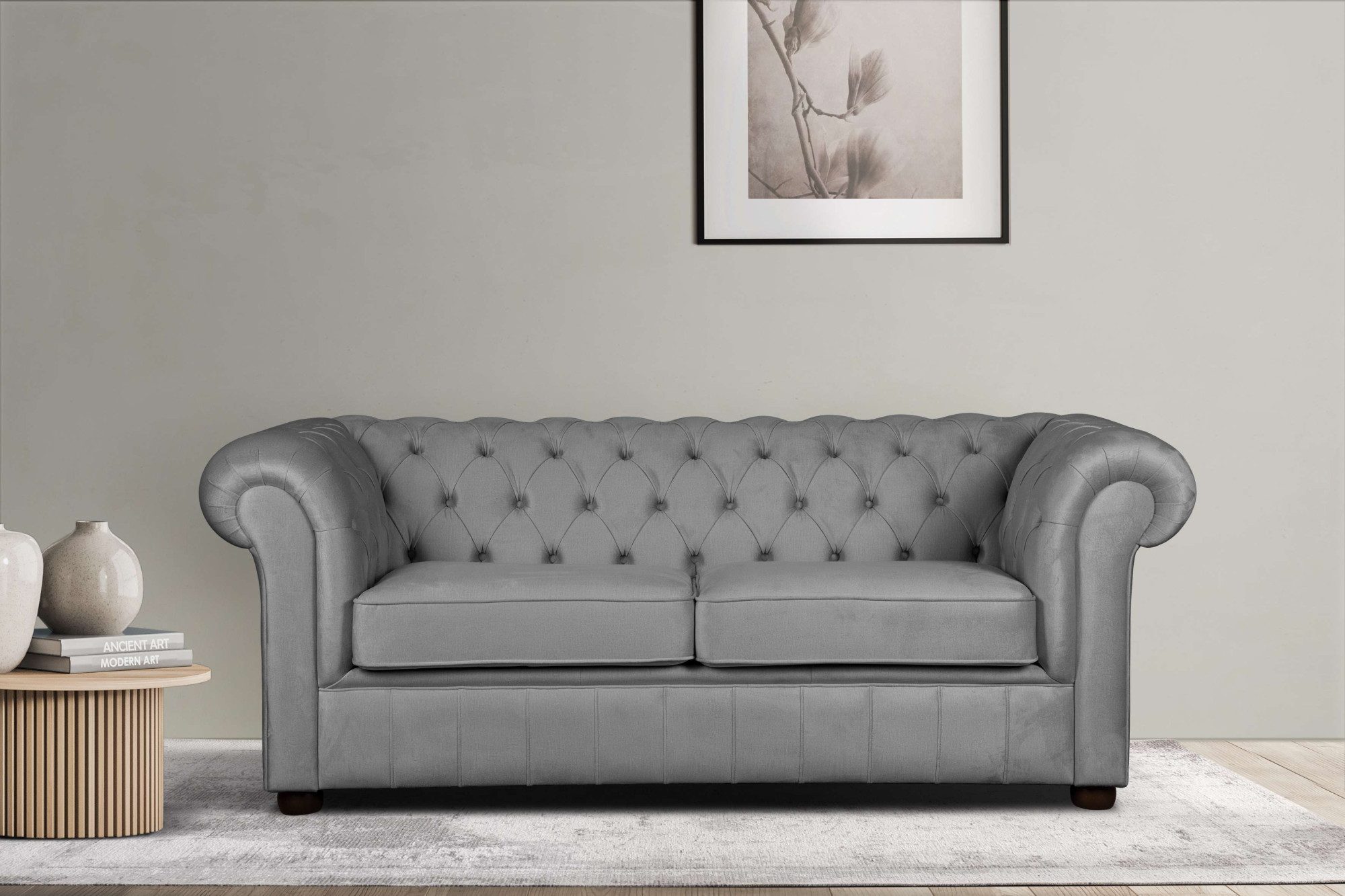 Home affaire 3-Sitzer CHARENTE, optionale Schlafsofa, Chesterfield-Sofa, Bettfunktion, mit edler Knopfheftung und typischen Armlehnen, B/T/H 198/89/74 cm