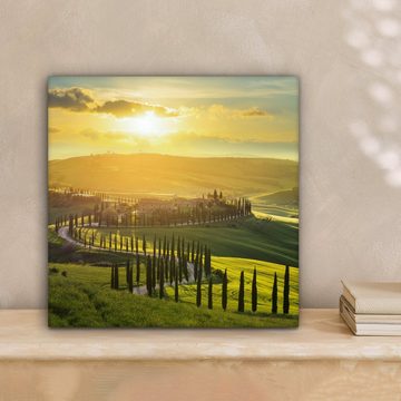 OneMillionCanvasses® Leinwandbild Toskana - Sonne - Italien, (1 St), Leinwand Bilder für Wohnzimmer Schlafzimmer