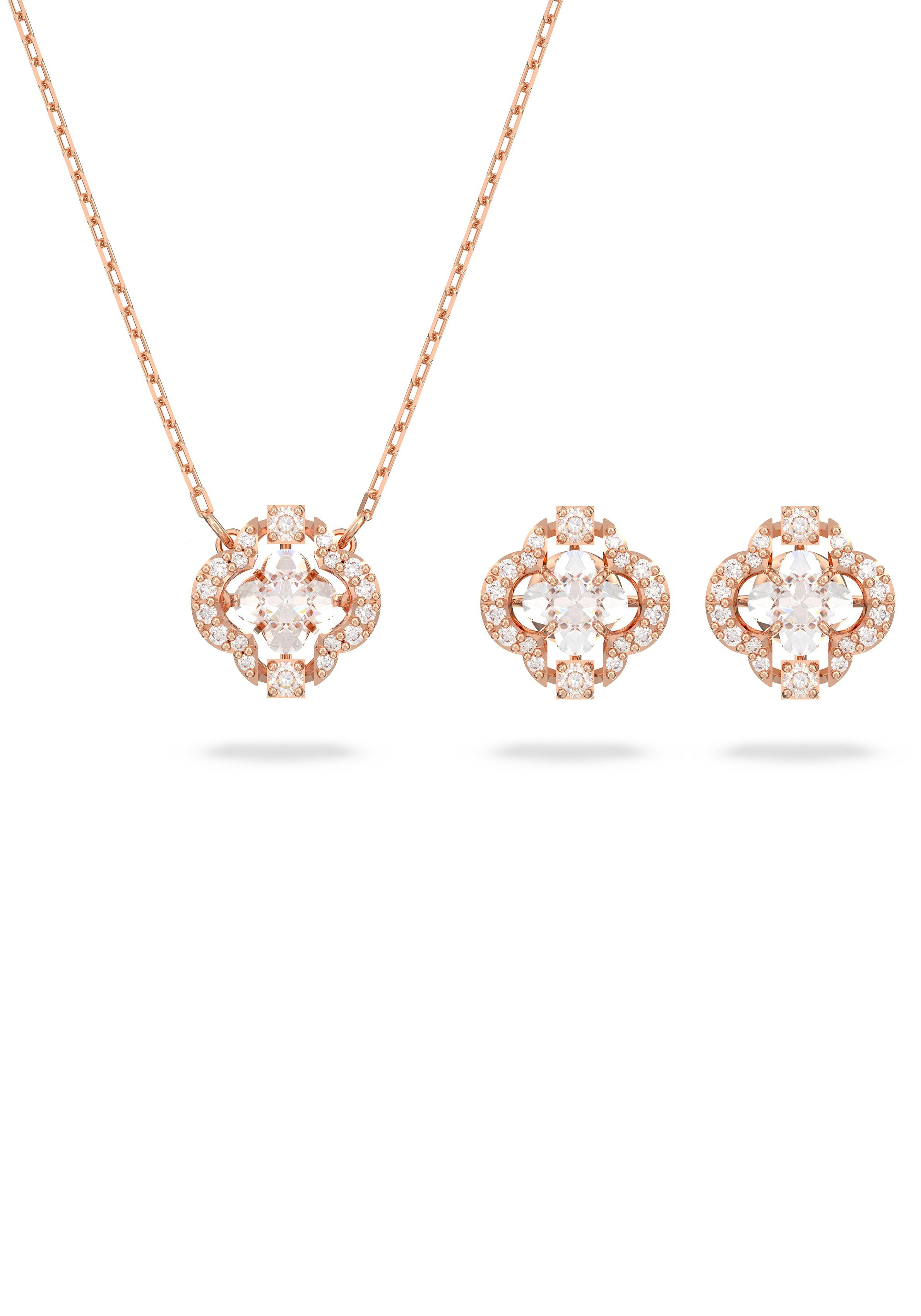 SWAROVSKI Schmuckset Swarovski Sparkling Dance Set, 5642929 (Set, 3-tlg), mit Swarovski® Kristallen mehr