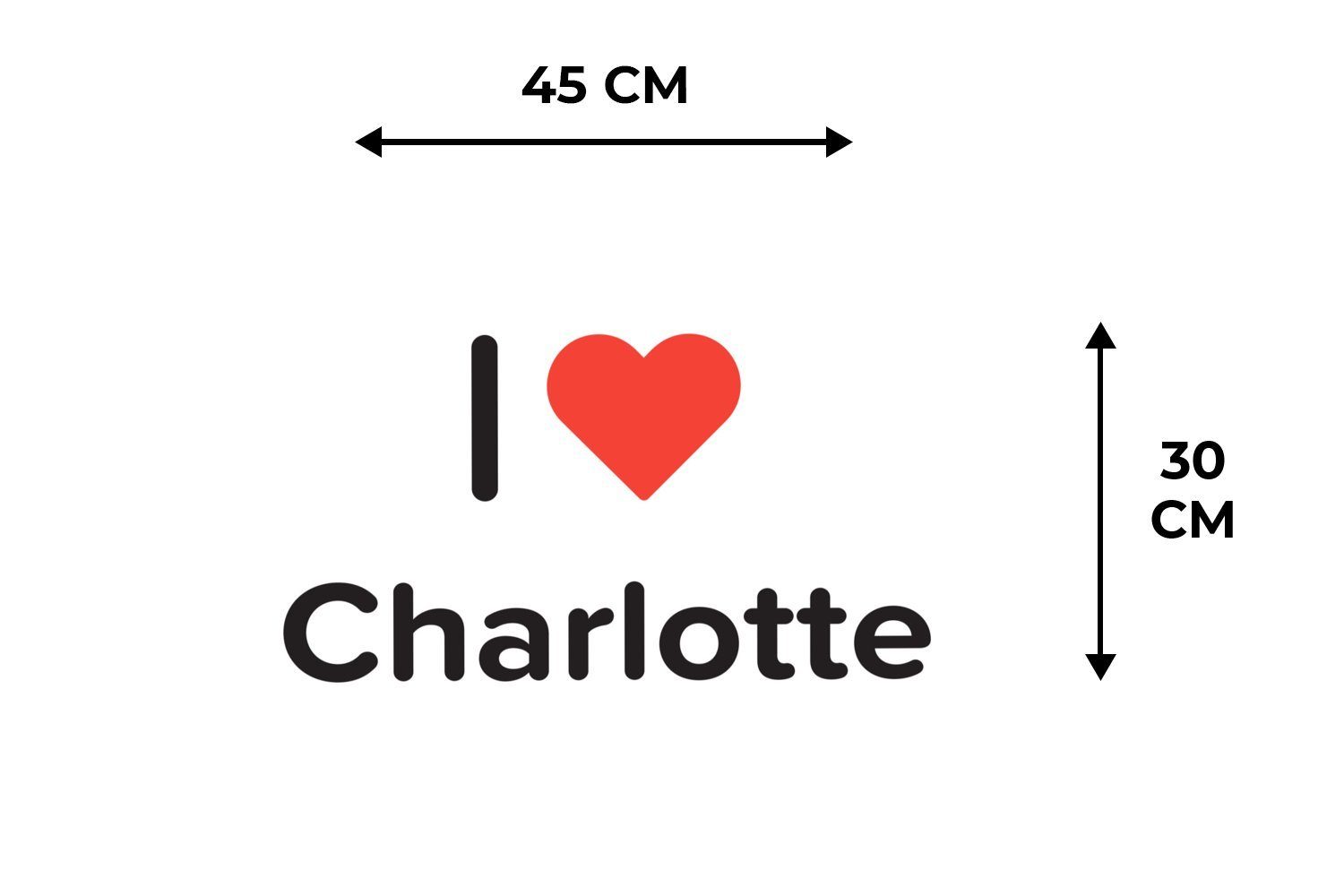 Platzset, Ich liebe - Platzdecken, MuchoWow, (6-St), Platzmatte, Schmutzabweisend Platzset, Mädchen, Tischmatten, - Charlotte