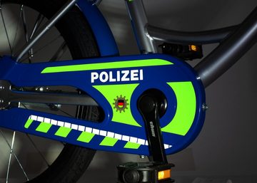 Bachtenkirch Kinderfahrrad Kinderfahrrad "Polizei", blau/silber/neon-gelb, 1 Gang