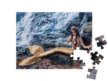 puzzleYOU Puzzle Fantasy: Verführerische Göttin des Meeres, 48 Puzzleteile, puzzleYOU-Kollektionen Meerjungfrau