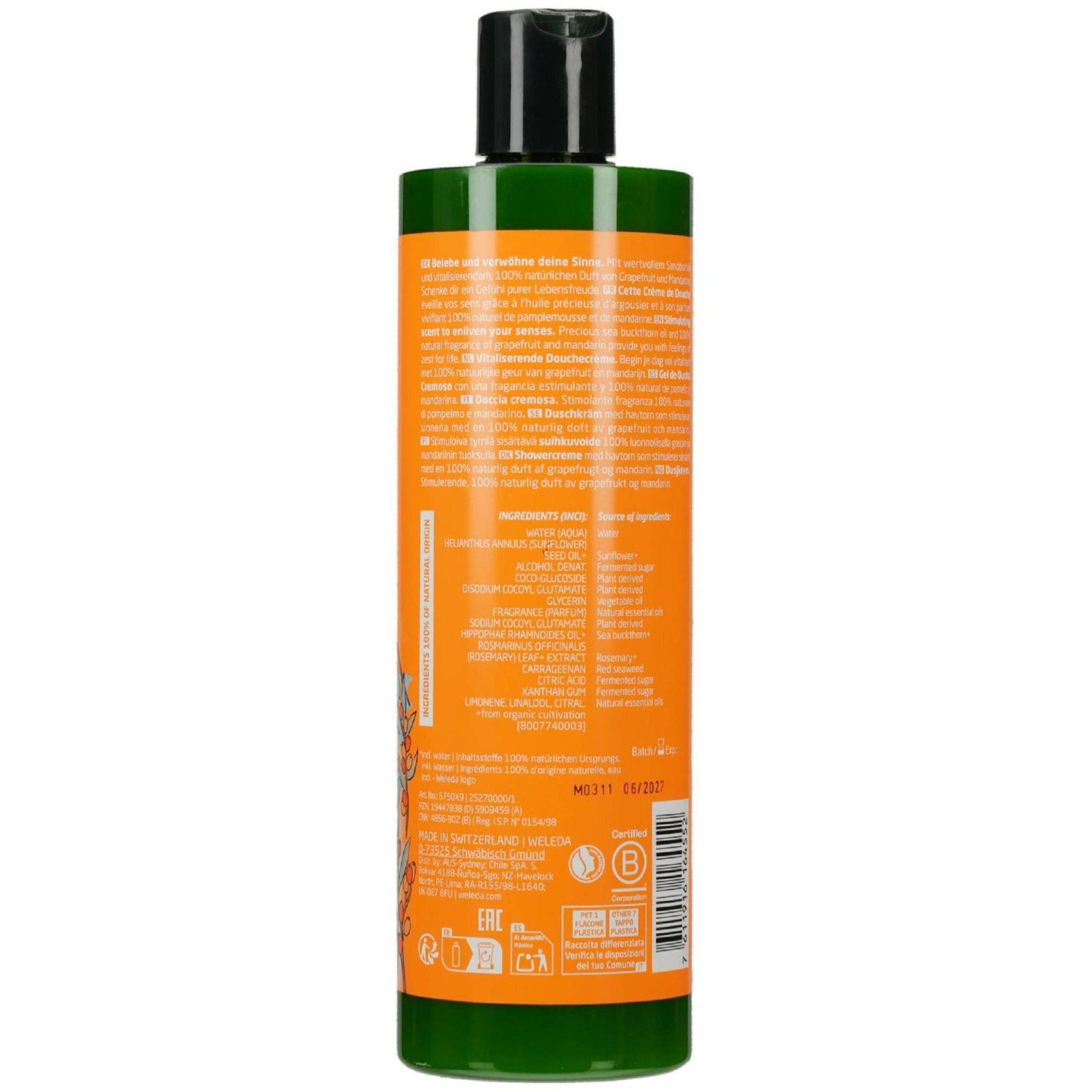 WELEDA Duschcreme WELEDA Vitality Shower Cream Sanddorn 400ml