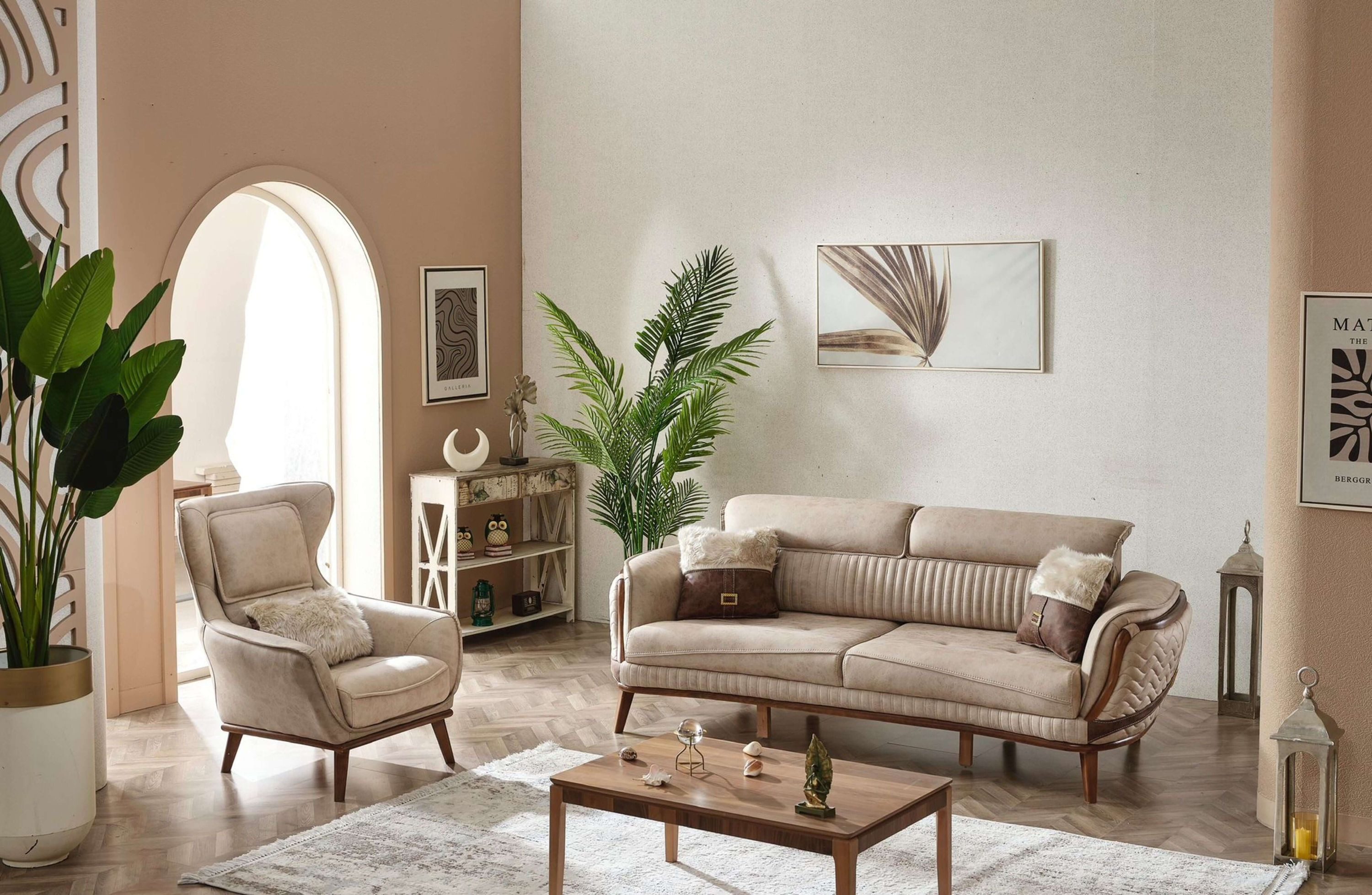 Nobelaa Sofa Sitzgruppe/Sofa Set - Wohnzimmergarnitur "Croton" 3+3+1+1 günstig online kaufen