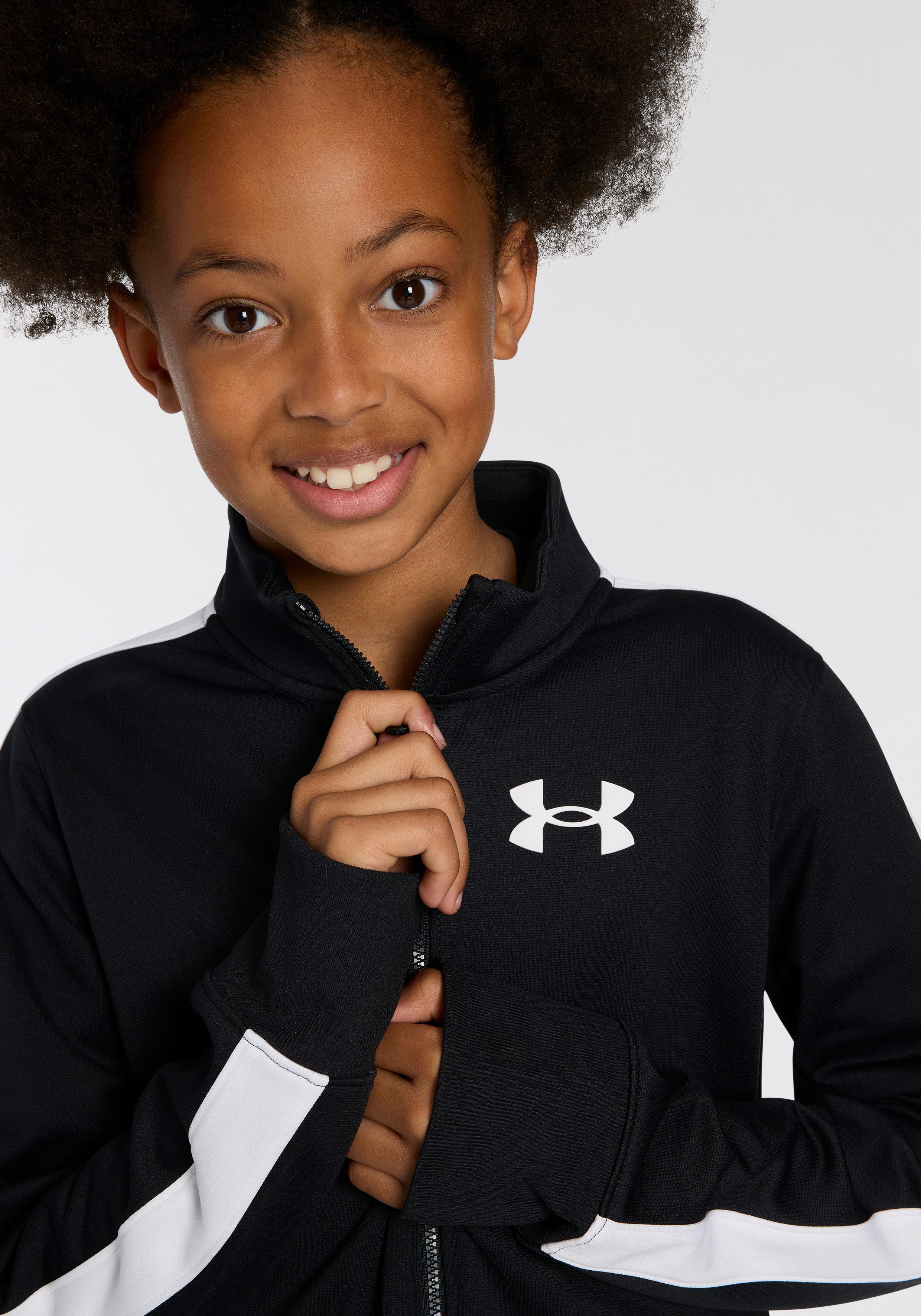 Under Armour® Trainingsanzug UA KNIT TRACK SUIT, schweißableitendes Material, superweiches Obermaterial aus Polyester