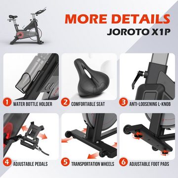 JOROTO Speedbike X1P (Heimtrainer Fahrrad, 15KG Schwungrad), Magnetbremse, 4- fach verstellbare Lenker und Sattel