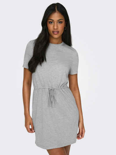 JACQUELINE de YONG Shirtkleid Leichtes Stoff Sommer Kleid mit Bindeband (mini) 7602 in Grau-2
