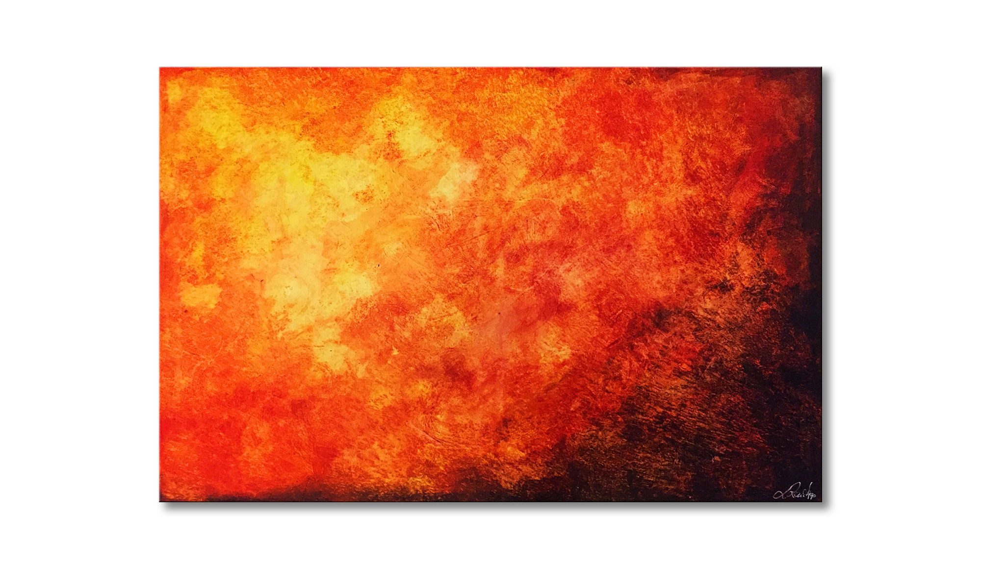 WandbilderXXL Gemälde Heat Wave 120 x 80 cm, Abstraktes Gemälde, handgemaltes Unikat