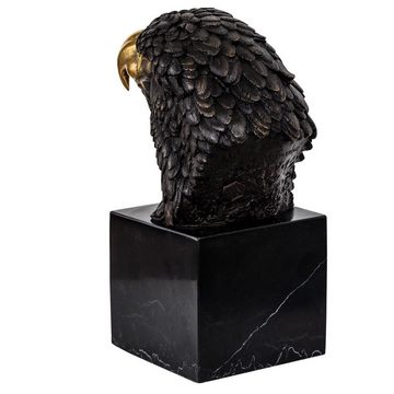 Aubaho Skulptur Bronzeskulptur Adler Büste Bronze Figur Statue im Antik-Stil 23cm