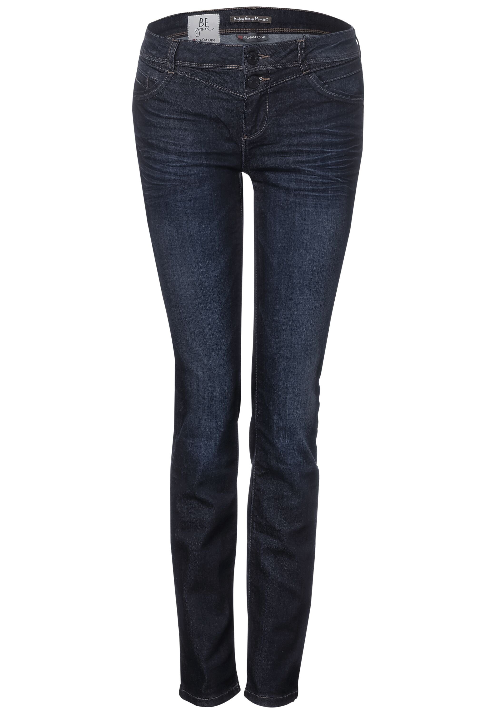 ONE blue Crinkles overdyed Loose-fit-Jeans mit dark STREET