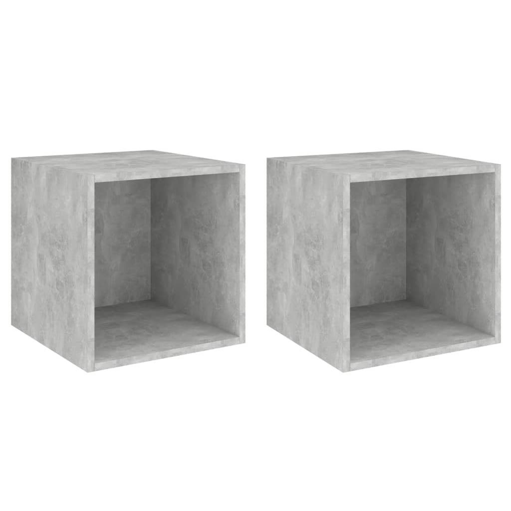vidaXL Regal Wandschränke 2 Stk. Betongrau günstig online kaufen