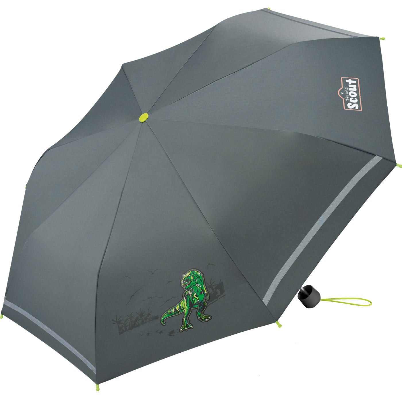 leicht Taschenregenschirm Kinderschirm reflektierend Basic bedruckt, Scout Mini