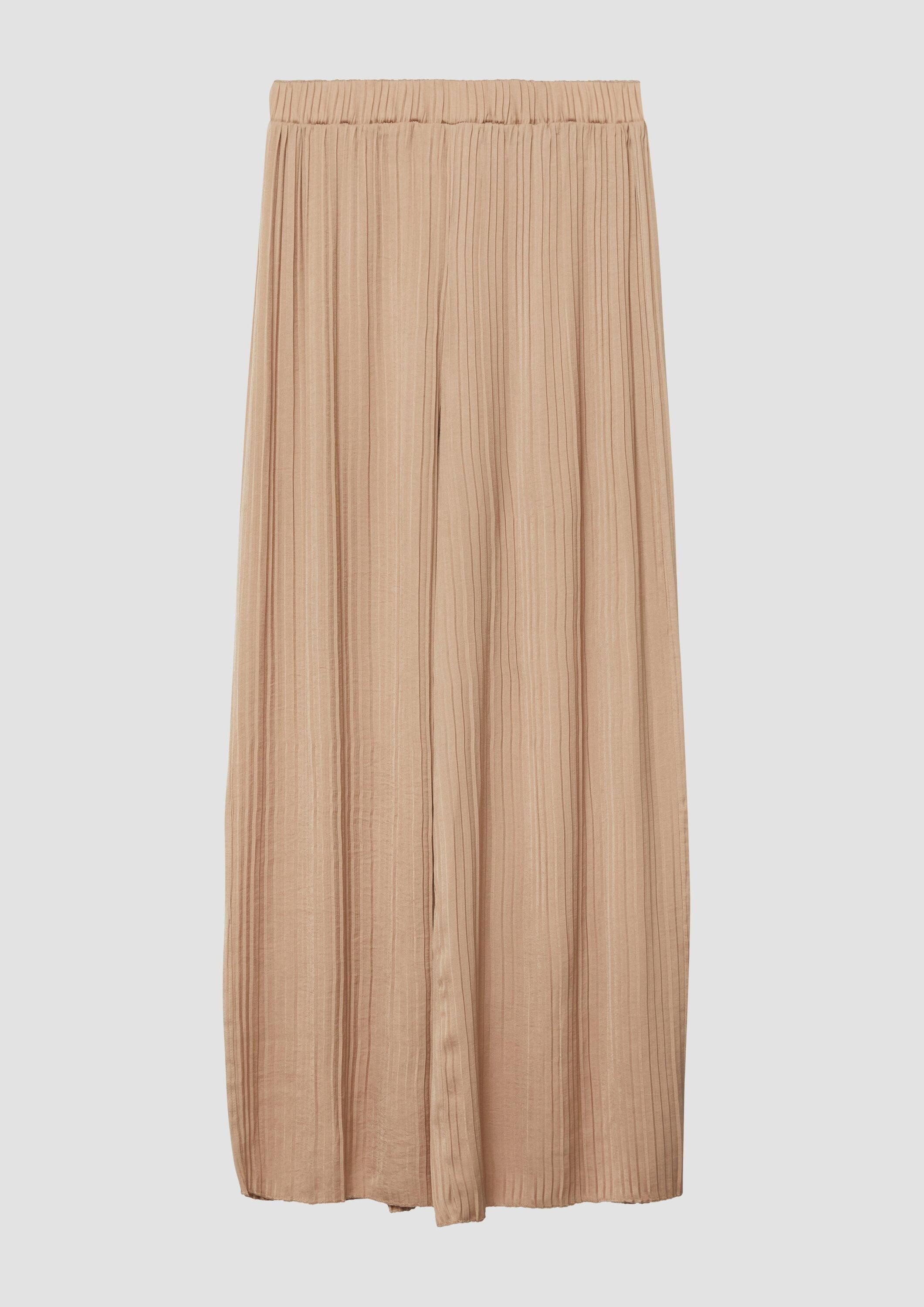 s.Oliver Chinos Hose WIDE LEG Plisseehose mit Wide Leg und Elastikbund