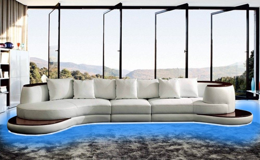 JVmoebel Ecksofa Stilvolles Leder Ecksofa - Rundsofa für Wohnlandschaft, Made in Europa