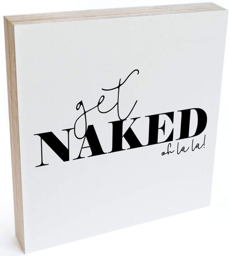 Holzbild, Holzbild naked Get (1 Wall-Art Tischdeko St)