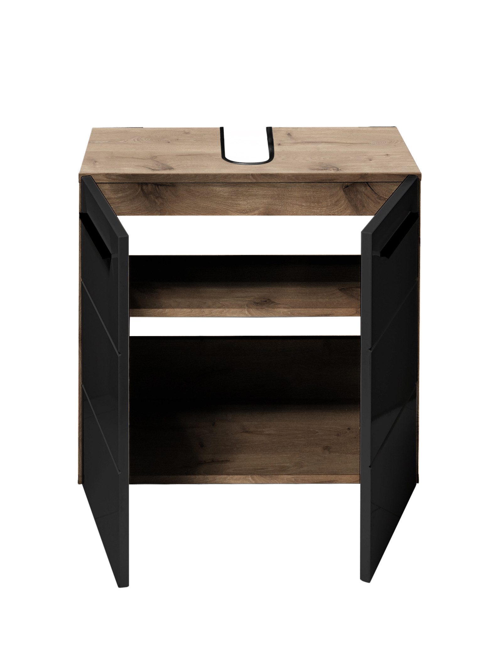 moebel-dich-auf Waschbeckenunterschrank VALENCIA Breite 60 cm, Viking Oak/ Schwarz – Bild 5 von 5