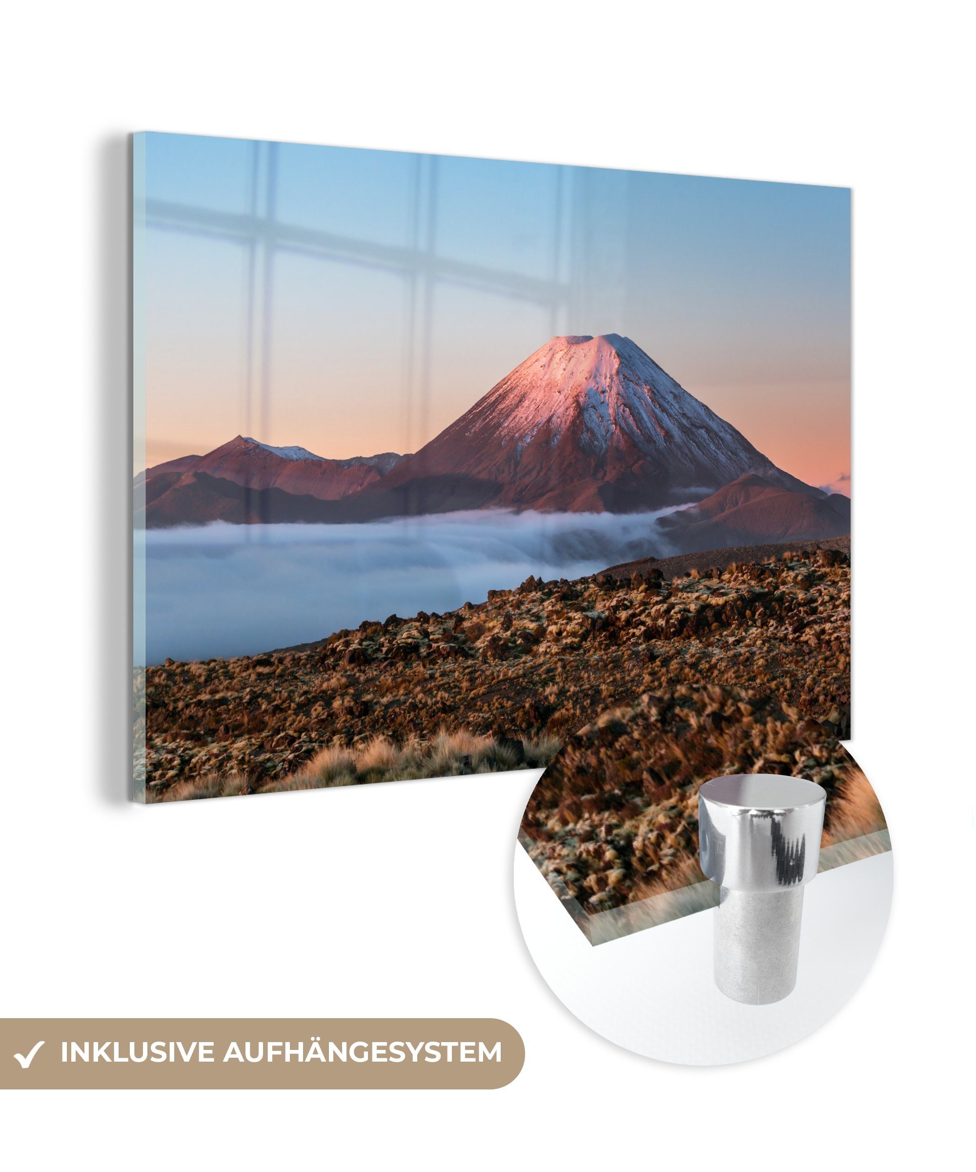 Ngauruhoe Acrylglasbilder (1 Ozeanien, Wohnzimmer MuchoWow Acrylglasbild in St), Tongariro-Nationalpark & Vulkan Schlafzimmer im Der