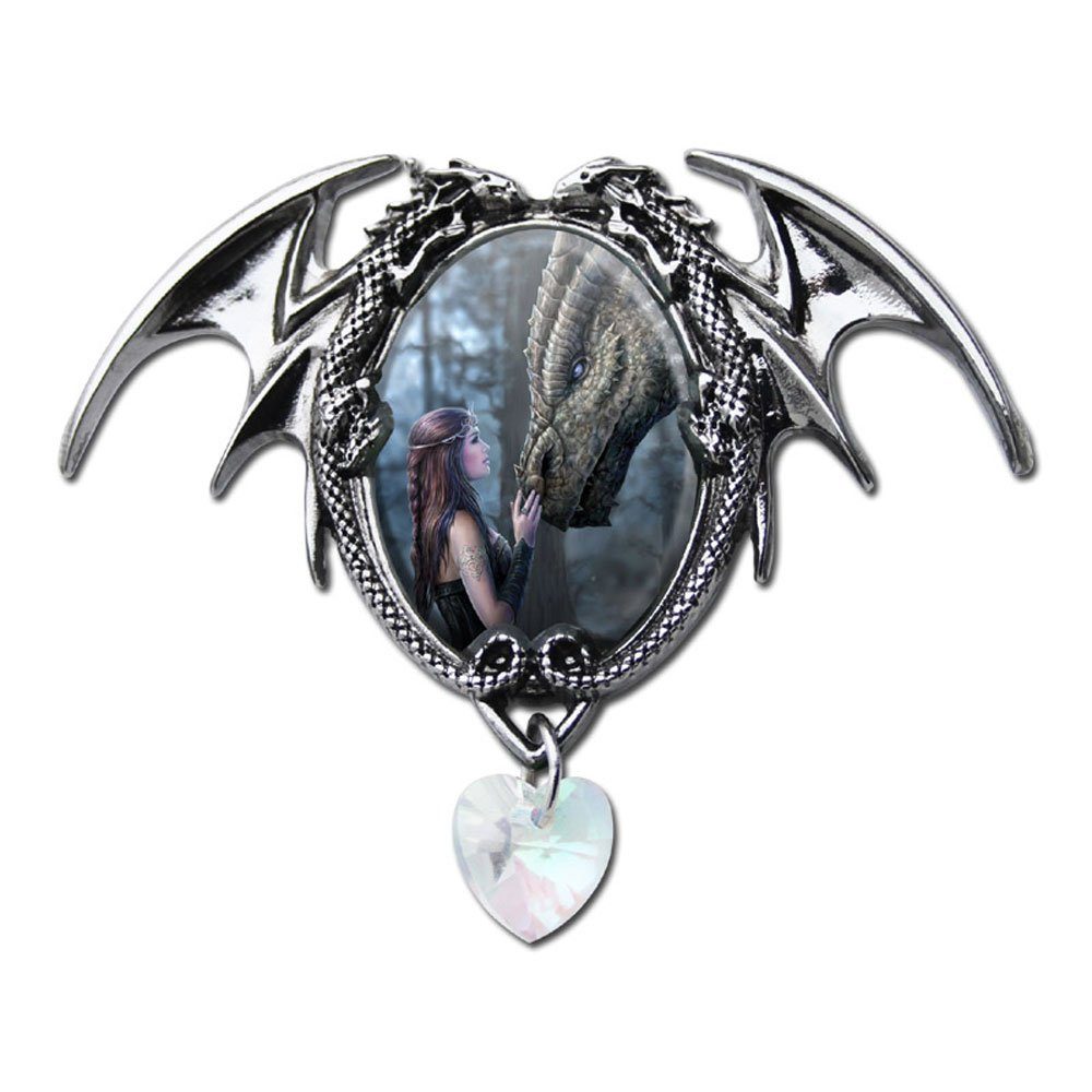 Anne Stokes Kettenanhänger Anne Stokes Anhänger Es war einmal.. Cabochon Schmuck Drache Elfe Fan
