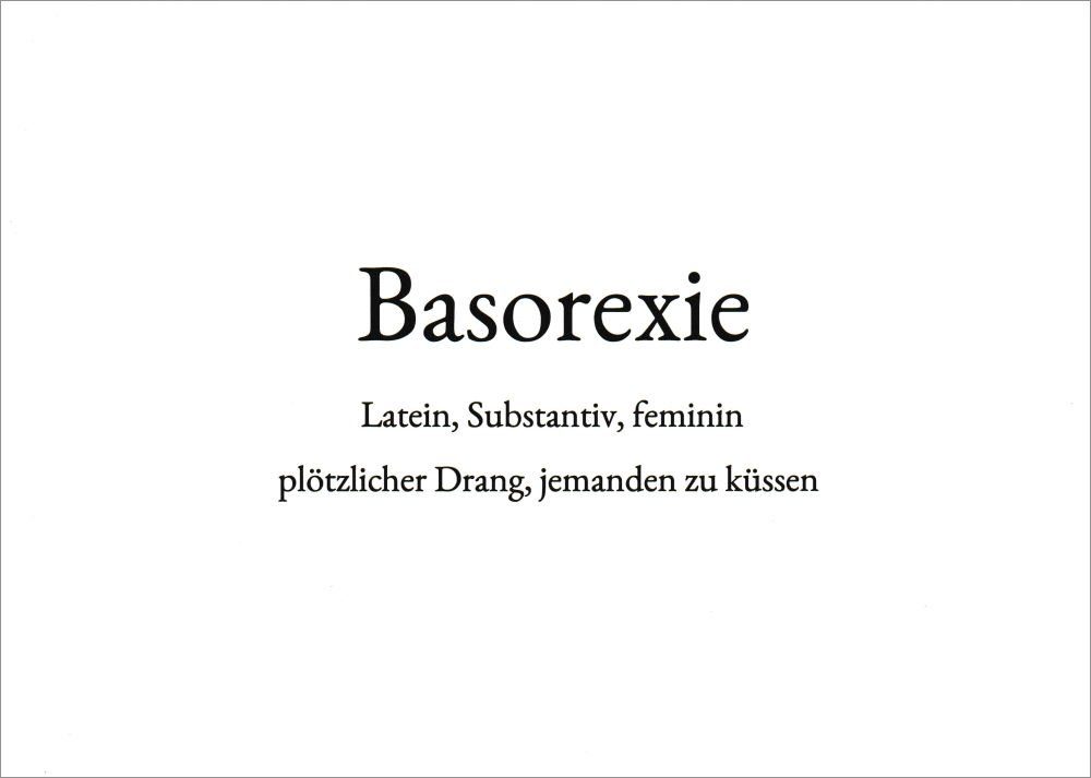 "Basorexie" Postkarte Wortschatz-