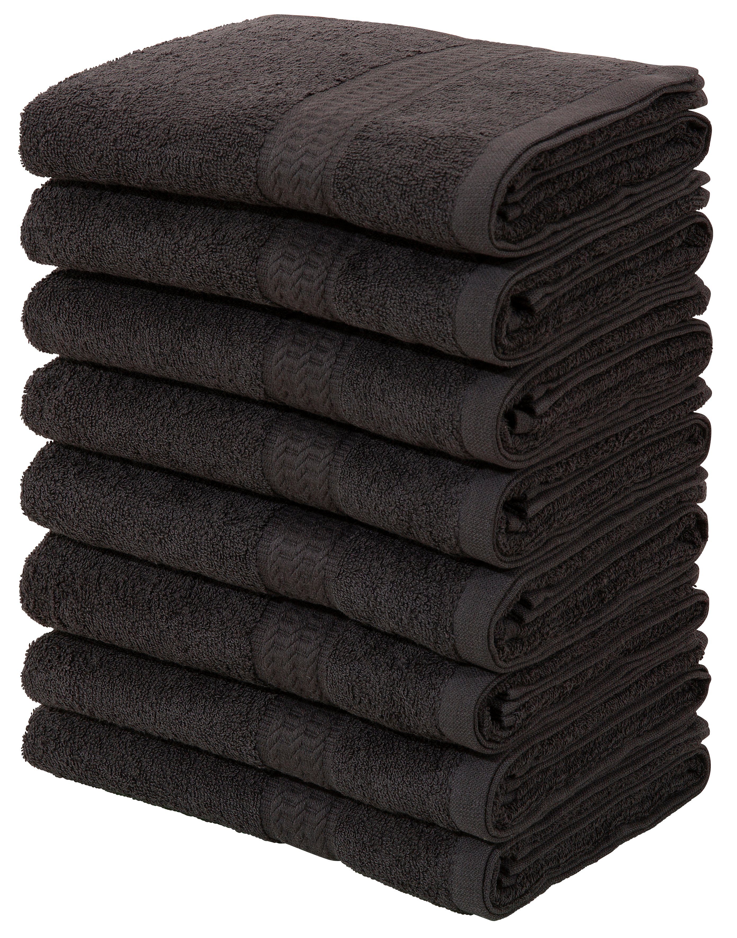 OTTO home Handtücher Juna, als Set und Serie erhältlich, 8 Handtücher, 50x100cm, Walkfrottier (8-St), 8-tlg. Handtuch-Set, 100% Baumwolle, mit Bordüre, Uni-Farben, weich