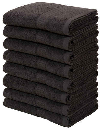 my home Handtücher Juna, Walkfrottee (8-St), Set und als Serie, Handtuch-Set 50x100cm mit Bordüre, 100% Baumwolle