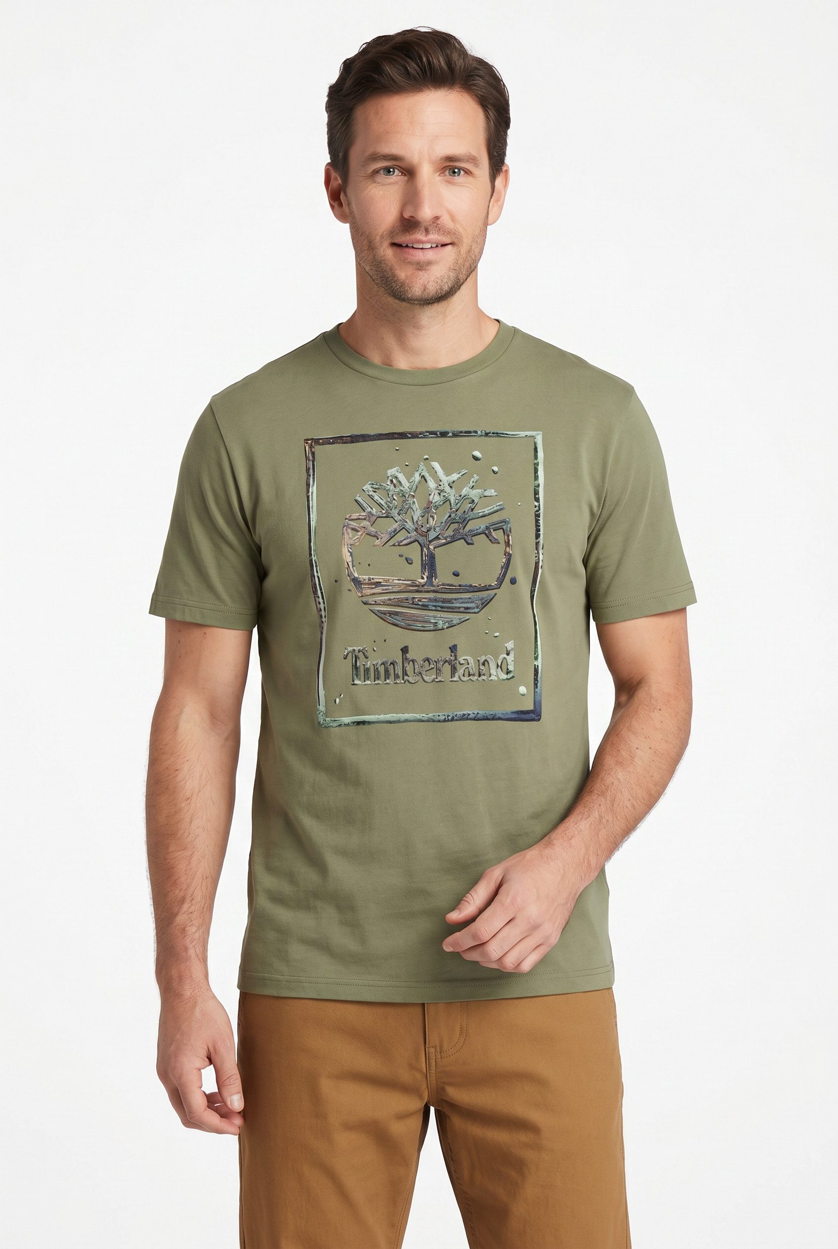 Timberland T-Shirt Water Stack Logo Short Sleeve Tee Kurzarmdesign, aus Baumwolle