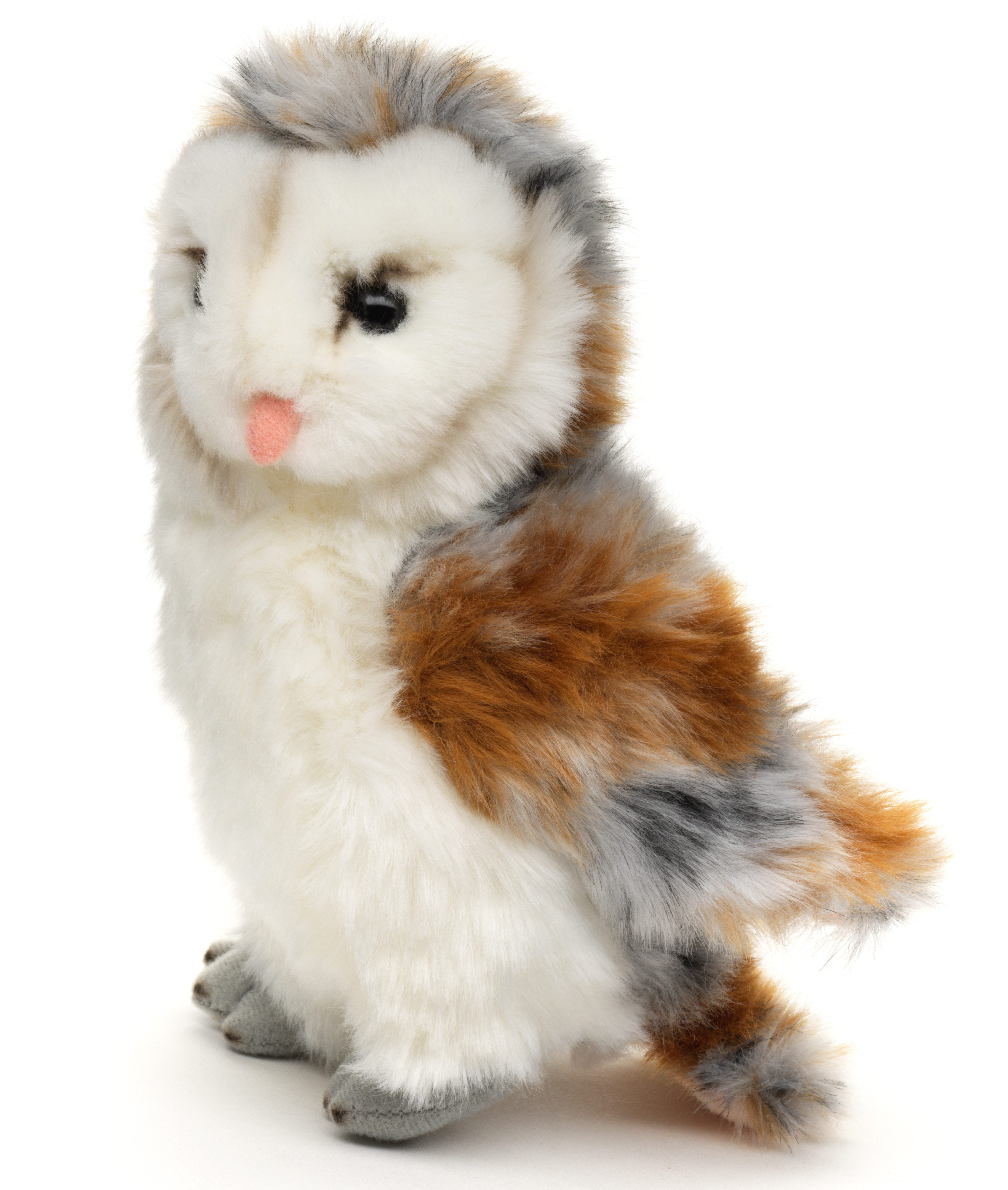 Uni-Toys Kuscheltier Schleiereule - 17 cm od. 27 cm (Höhe) - Plüsch-Vogel, Eule, Plüschtier, zu 100 % recyceltes Füllmaterial