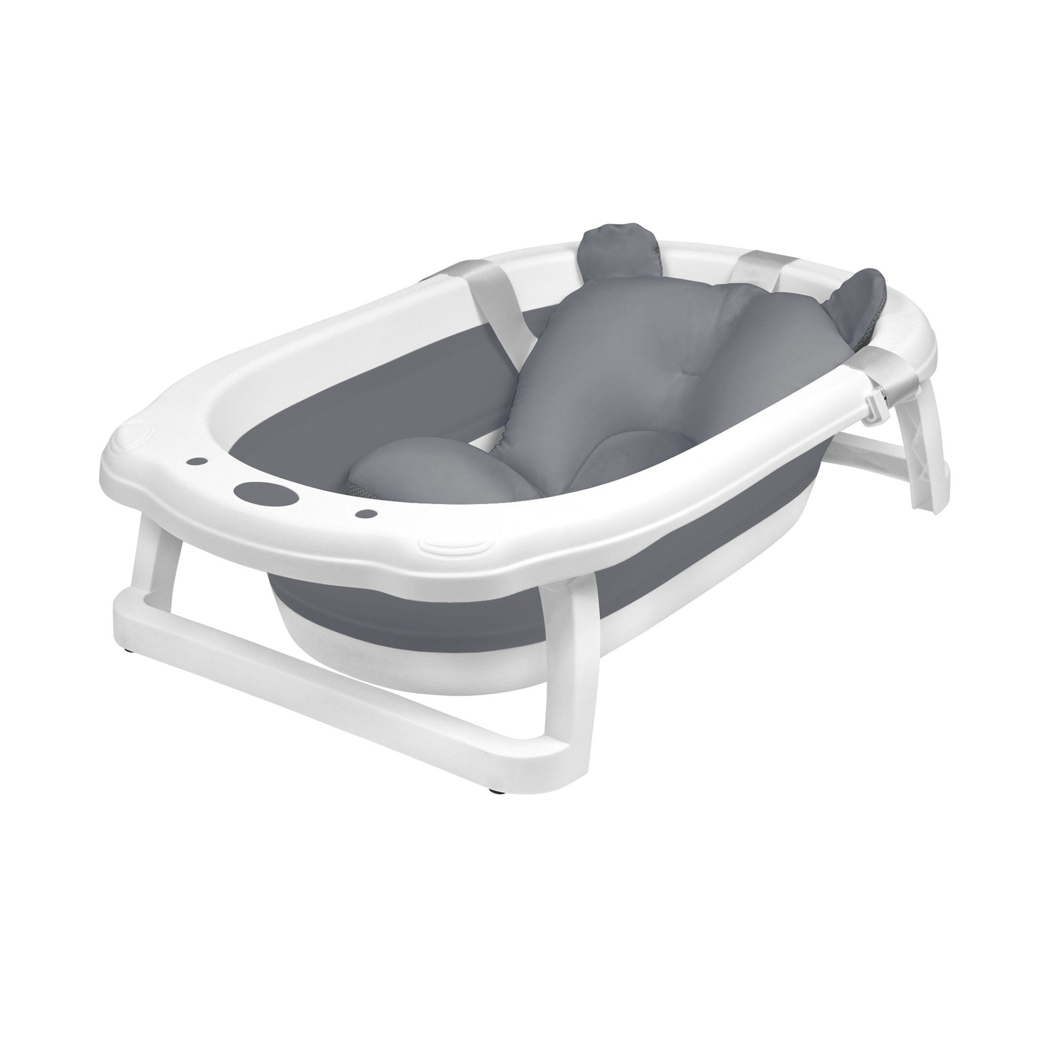 FIVMEN Babybadewanne Faltbare Babywanne mit rutschfesten Füßen für Babys und Neugeborene, inkl. Bade Sitzkissen, folding bathtub, platzsparend