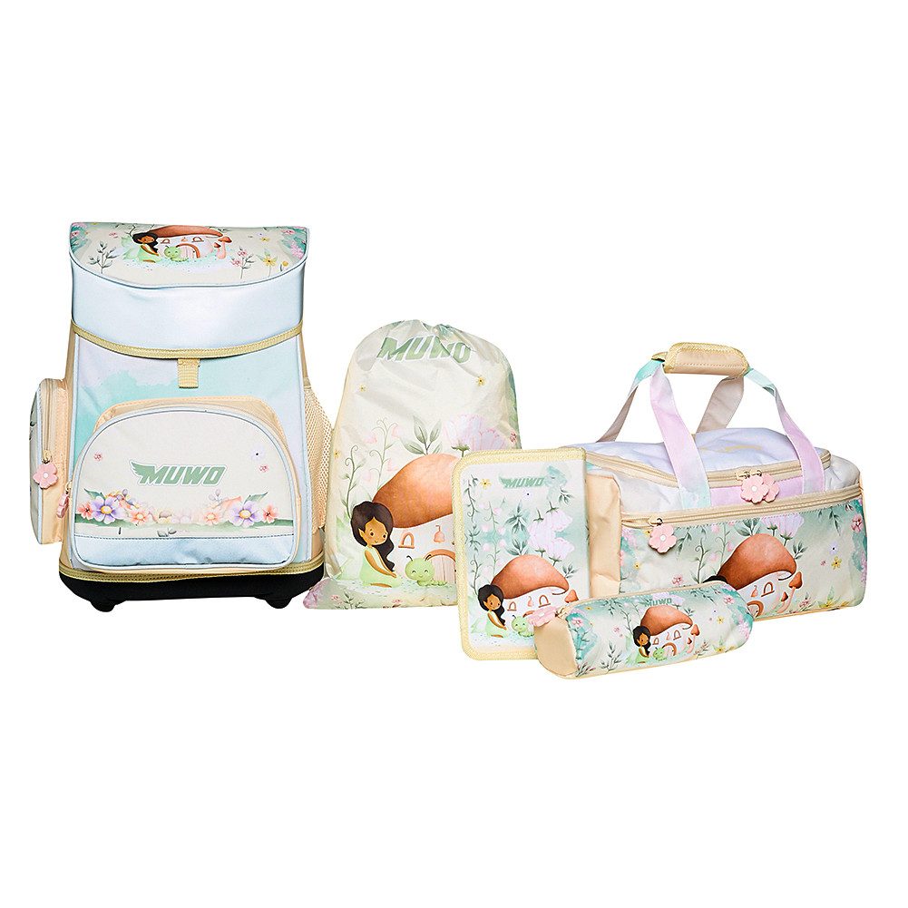 MUWO Schulranzen Kinder Schulranzen Set 5-tlg. verschiedene Motive