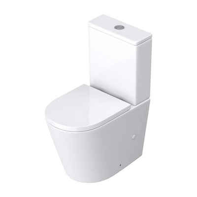 doporro Tiefspül-WC doporro Design Stand-WC Toilette Silent-Close spülrandlose Toilette, Wandmontage