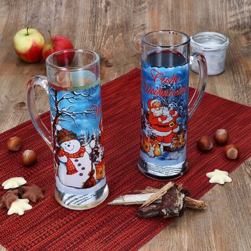 MamboCat Tasse 6x Frohe Weihnachten Glühweinhumpen 200ml Teeglas Becher Weihnachten, Glas